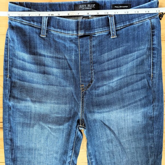 Judy Blue High Waist Pull-On Super Flare Jeans Jeggings Denim Blue Size 9/29 NWT - Picture 5 of 16